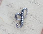 P is for Passion - Cursive Letter P Marcasite Brooch - Initial P