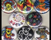 8 Brand New 1" "Grateful Dead Bears" Button Set