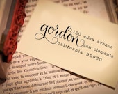 Custom Calligraphy Address Stamp -- Mixed Calligraphy and type - Saison Paris Style modern