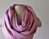 Dusty Mauve Gauze Infinity Scarf - Raspberry Sorbet Cotton Circle Scarf - Chunky Infinity Cowl - Spring Scarf