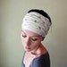 Facebook Sale Item - Vintage Inspired Head Scarf - Floral Headband, Hair Wrap, Hair Accessory - Delicate Flowers on Oatmeal Jersey