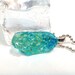 Fused Glass Pendant  Dichroic Glass Necklace Aqua Ice  Statement Jewelry 160