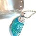 Fused Glass Pendant  Dichroic Glass Necklace Aqua Ice  Statement Jewelry 160
