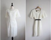 Vtg My Michelle White- Ivory Lace Wedding Dress.Cocktail Mini. Size M/L