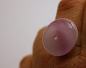Modern Round Glass Adjustable Ring for her Cotton Candy Pale Pink