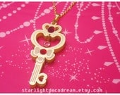 PRE-ORDER Sailor Moon Chibiusa Crystal Time Key Inspired Gold Acrylic Necklace for Mahou Kei, Magical Girl Fashion