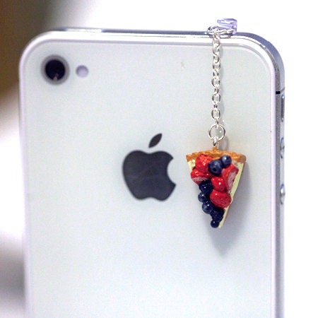 Kawaii FRUIT PIE Iphone Earphone Plug/Dust Plug - Cellphone Headphone Handmade Decorations