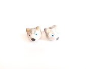 Miniature husky earrings