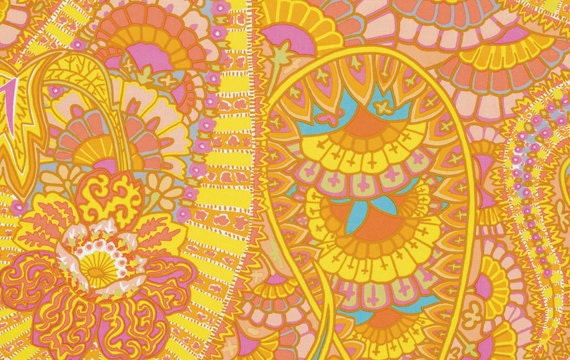 Bel Epoch yellow LAMINATED cotton fabric yardage (aka oil cloth) Kaffe Fassett BPA free wide