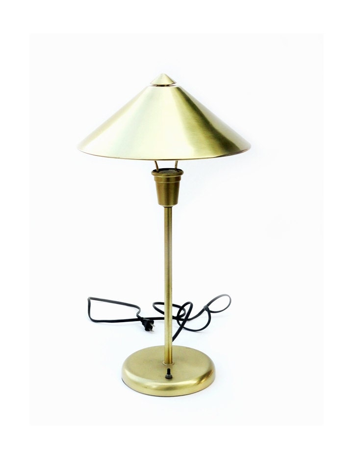 Vintage 80s Brushed Aluminum Lamp and Metal Triangle Shade Mod