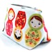 Babushka Makeup Bag in Matryoshka Russian Doll Cotton - Cosmetic Bag, Gift for Her, Small Gift, World Travel Accessory