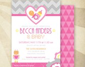 Custom Robot Baby Shower - PRINTABLE Invitation - HWTM (Pink)