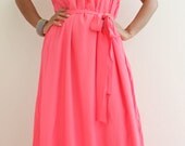 Sleeveless Maxi Dress - Watermelon Pink Dress : Classy Gown Collection