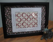 Ultrasound Photo Frame - 5x7 Black - Baby Girl - Pink and Brown - Flowers and Polka Dots