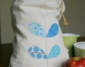 cotton produce/storage bag in blue leaves