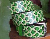 handpainted leather belt - green mambo