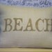 Beach pillow cover in oyster/cream burlap handpainted in acorn tan - Pillow Insert Sold Separately