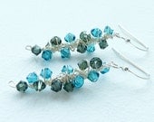 Blue Grey Earrings Sterling Silver