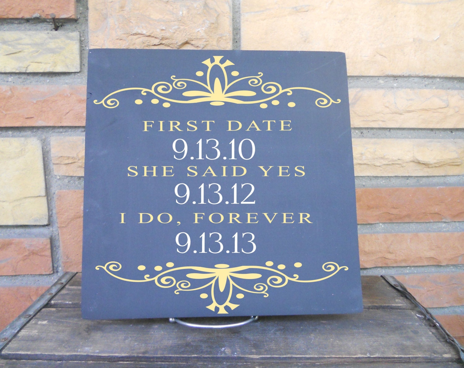 Personalized Date Sign 11x11 Inch Names Can Also Be Added Makes Great Reception Decor