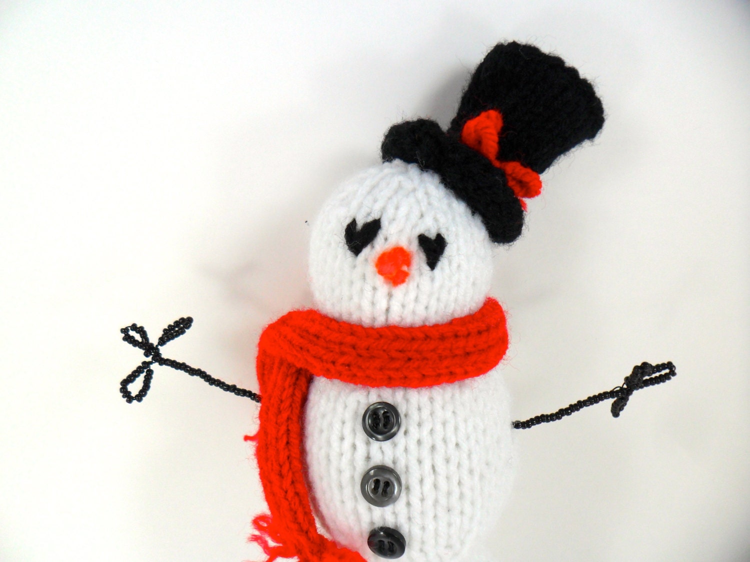 READY TO SHIP - Sebastian the Snowman - Stuffed Winter Holiday or Christmas Decoration