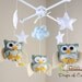 Baby Crib Mobile - Baby Mobile - Owl Mobile "Five little owls in the night" (You can pick your colors) Nursery Baby - Neutral Nursery