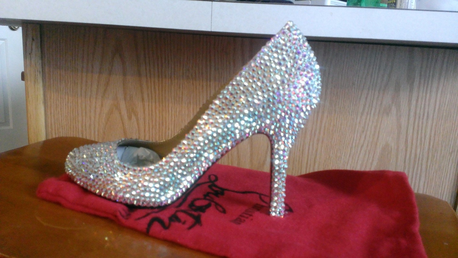 Handmade Genuine Swarovski Crystal Shoes in Clear AB
