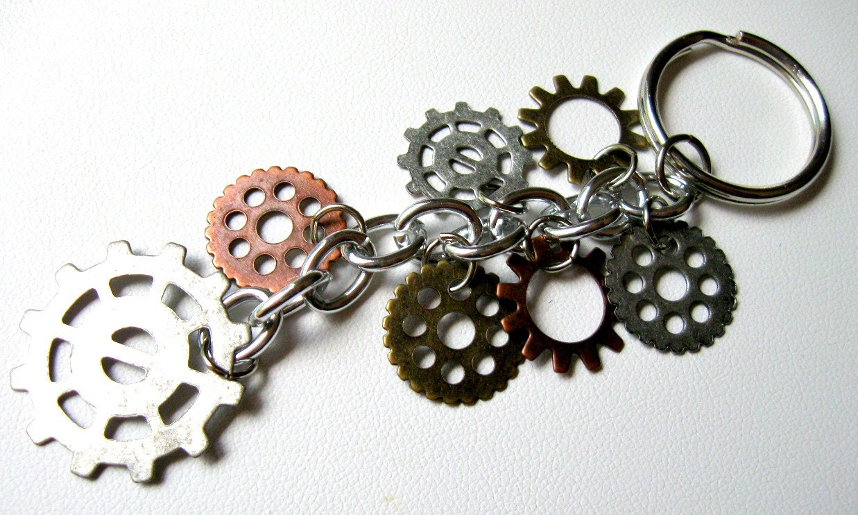 Accessories Metal Keychain - Steampunk Gear Keychain - Bridesmaid Gift