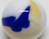 Winlock Marbles - Three-Color Opaque - White/Ivory/Blue - Handmade Glass Marble