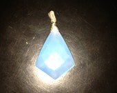 Sky Blue Chalcedony Kite Pendant Sterling Silver b