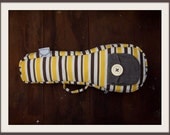 Brown Memory  - Yellow and Brown Stripe Ukulele Bag (Soprano Size) - Ready to ship