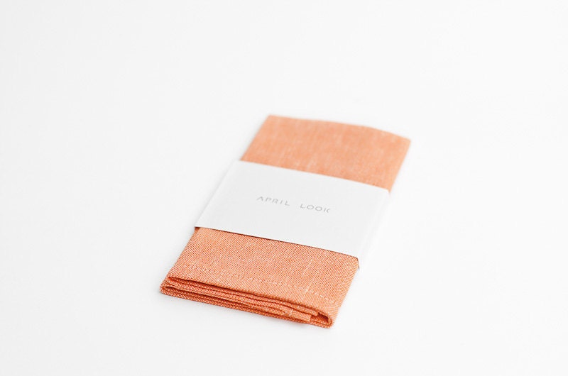 Peach pocket square for men