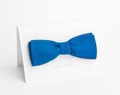 Royal blue bow tie for men, coral pink - double sided