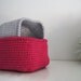 Square Baskets in Red and light gray. Set of 2.