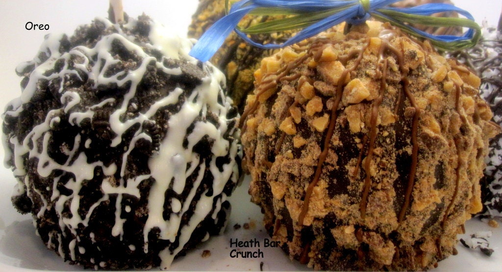 Father's Day - Any Two Candy Apples - Chocolate and Caramel With Your Choice of Toppings