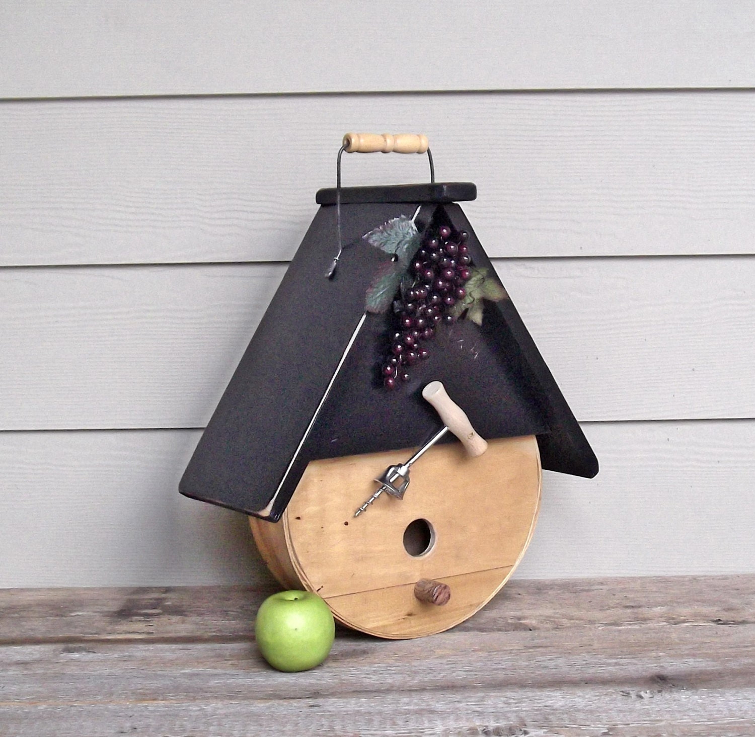 Cheese Box Birdhouse, Wine and Cheese Birdhouse, Whimsical Birdhouse, Decorative or Outdoor Birdhouse, Repurposed, Reclaimed, Recycled