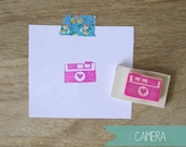 Hand Carved Camera Rubber Stamp