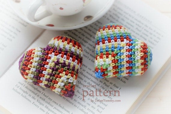 Crochet Pattern Happy Colorful Crochet Heart - PDF Pattern With Step-by-Step Picture Tutorial