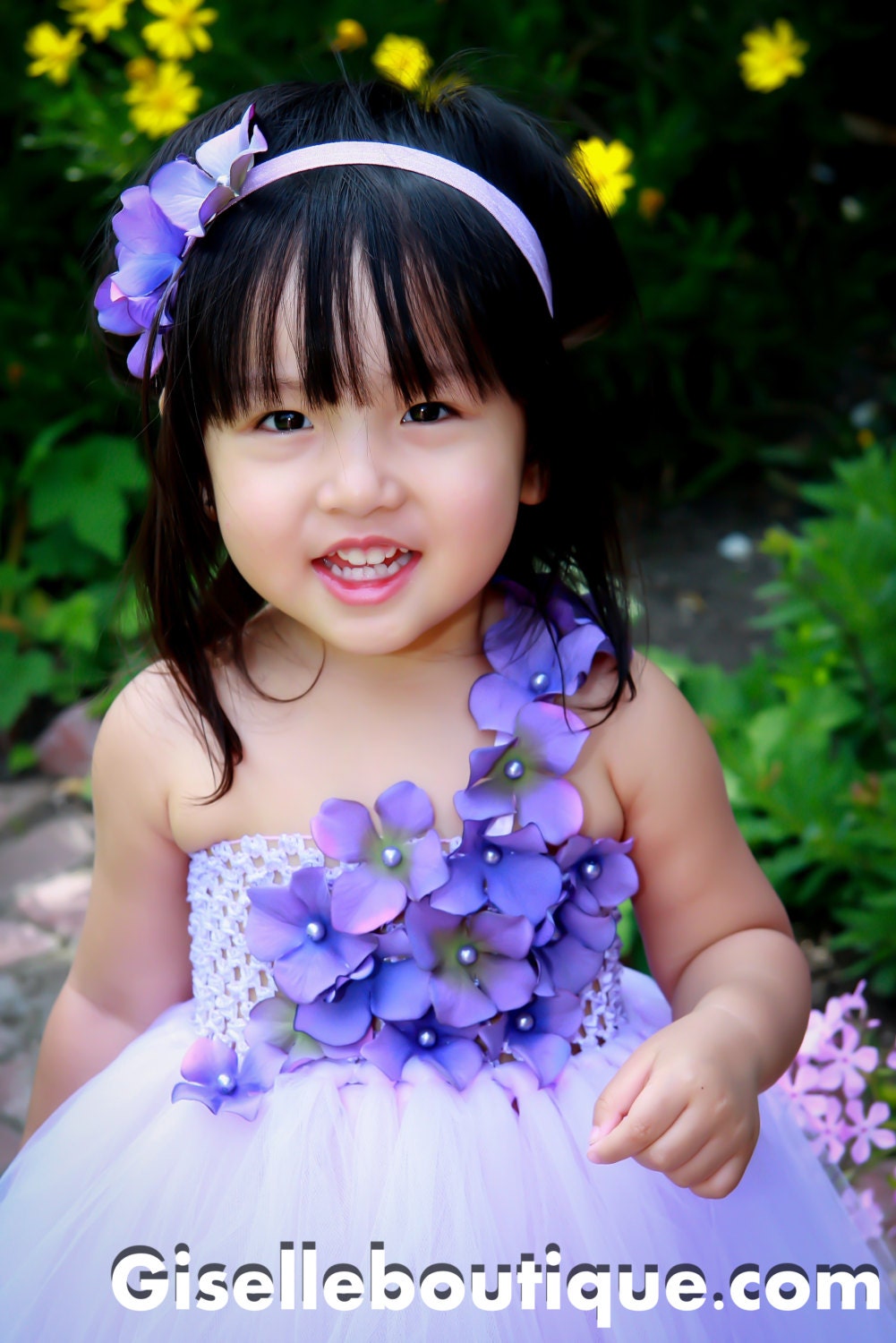 Limited Gorgeous  Lavender Hydrangeas TuTu Dress. all sizes available. wedding. flower girl dress