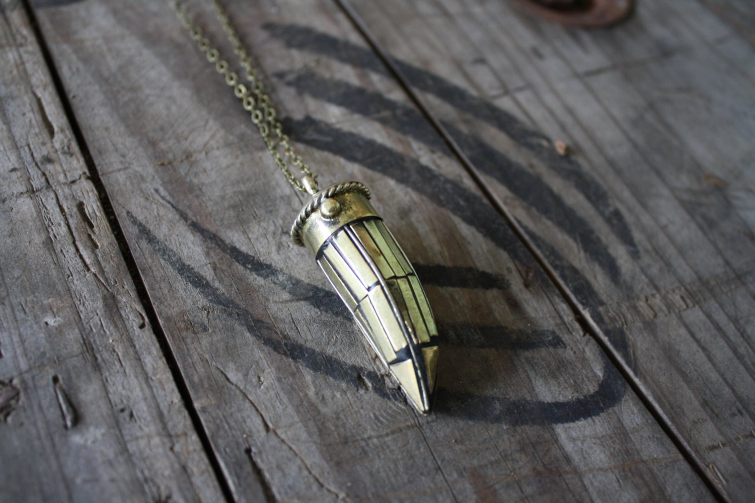 Mirrored Gold Horn Necklace