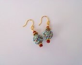 Kaleidoscope Polymer Clay Beaded Earrings, Pierced Earrings