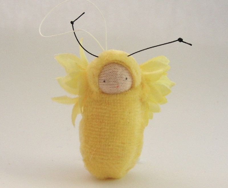 Yellow fairy baby ornament