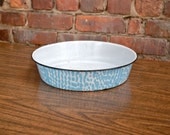 Light Blue Dotted Agate Dish Enamel Ware