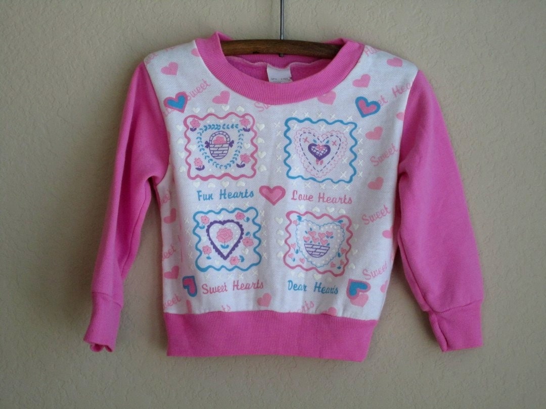 Valentine's Day vintage girls sweatshirt 24 months