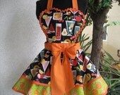 Bottoms Up Retro Cocktail Apron Pinup