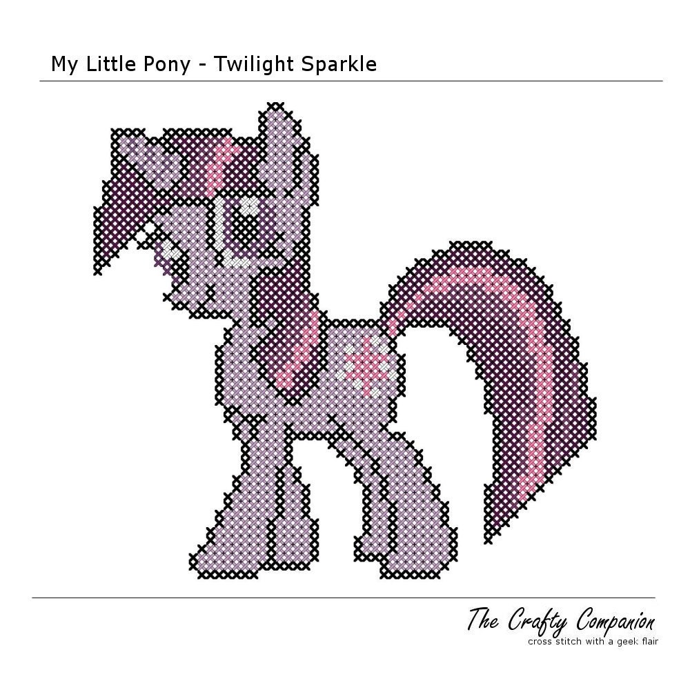 My Little Pony - Twilight Sparkle Inspired PDF Cross Stitch Pattern - INSTANT DOWNLOAD