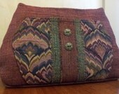 1940s Hand Bag Purse Shoulder Bag Cranberry Wine Vintage Floral Multi