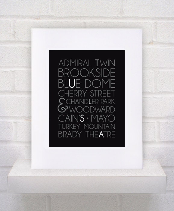 Tulsa Oklahoma Places - 11x14 - poster print