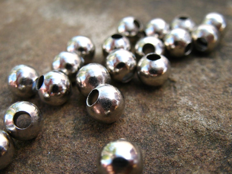 Antiqued Silver Beads, Nickel Free, 6mm 115 pcs