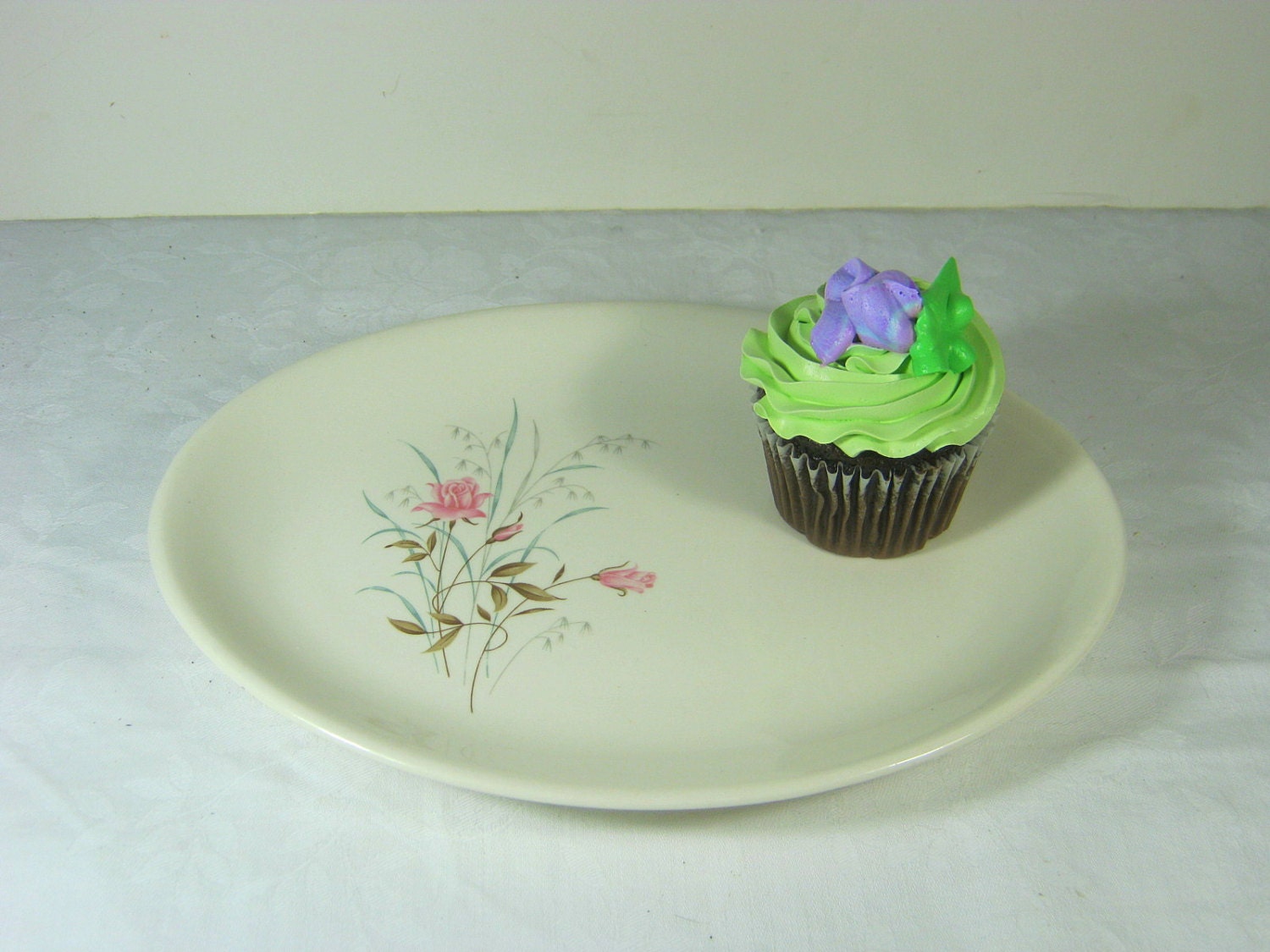 Vintage Rose Platter Petite Oval Plate Pink Flowers Ironstone Roses