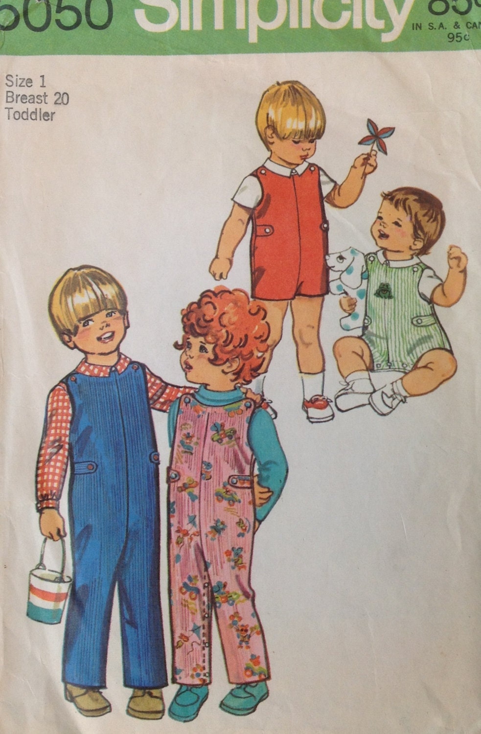 Simplicity 5050 Adorable vintage jumper jumpsuit Sewing Pattern Size 1 vintage pattern shirt and jumper in 2 lengths